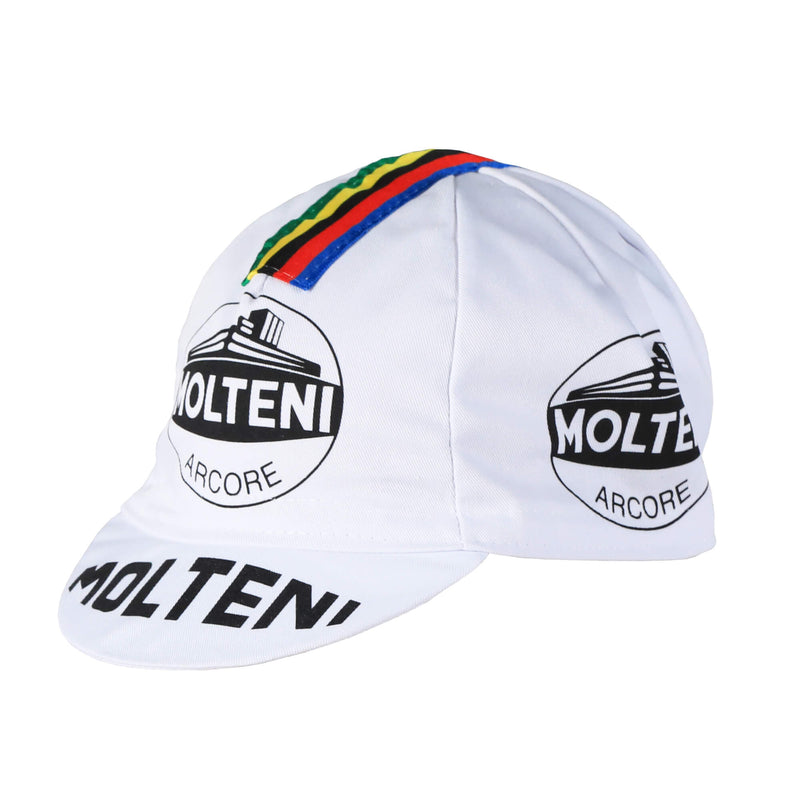 Molteni Vintage Cap by Giordana Cycling, White, Made in Italy