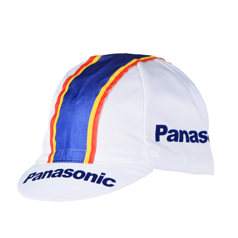 Panasonic Vintage Cap by Giordana Cycling, White, Made in Italy