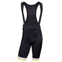 Women's EU Sport Bib Short by Giordana Cycling, BLACK/WHITE/YELLOW, Made in Italy