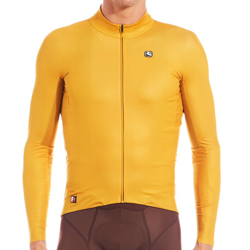 Men's FR-C Pro Lightweight Long Sleeve Jersey by Giordana Cycling, MUSTARD YELLOW, Made in Italy
