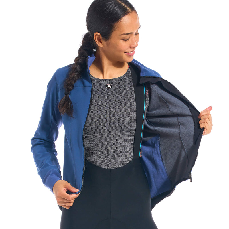 Women's Blue Thermal Cycling Jacket, Cold Weather 15°-40°F
