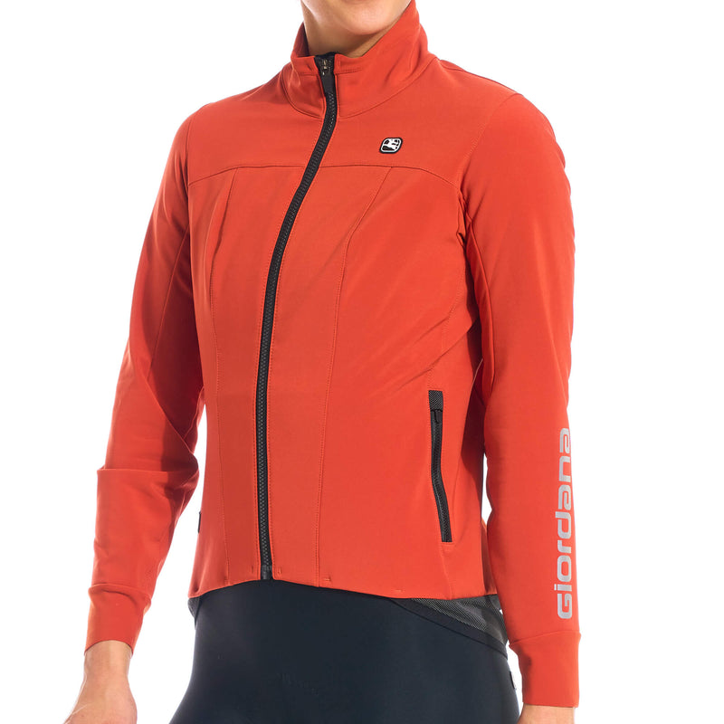 Women's FR-C Pro Lyte Winter Jacket by Giordana Cycling, SIENA ORANGE, Made in Italy