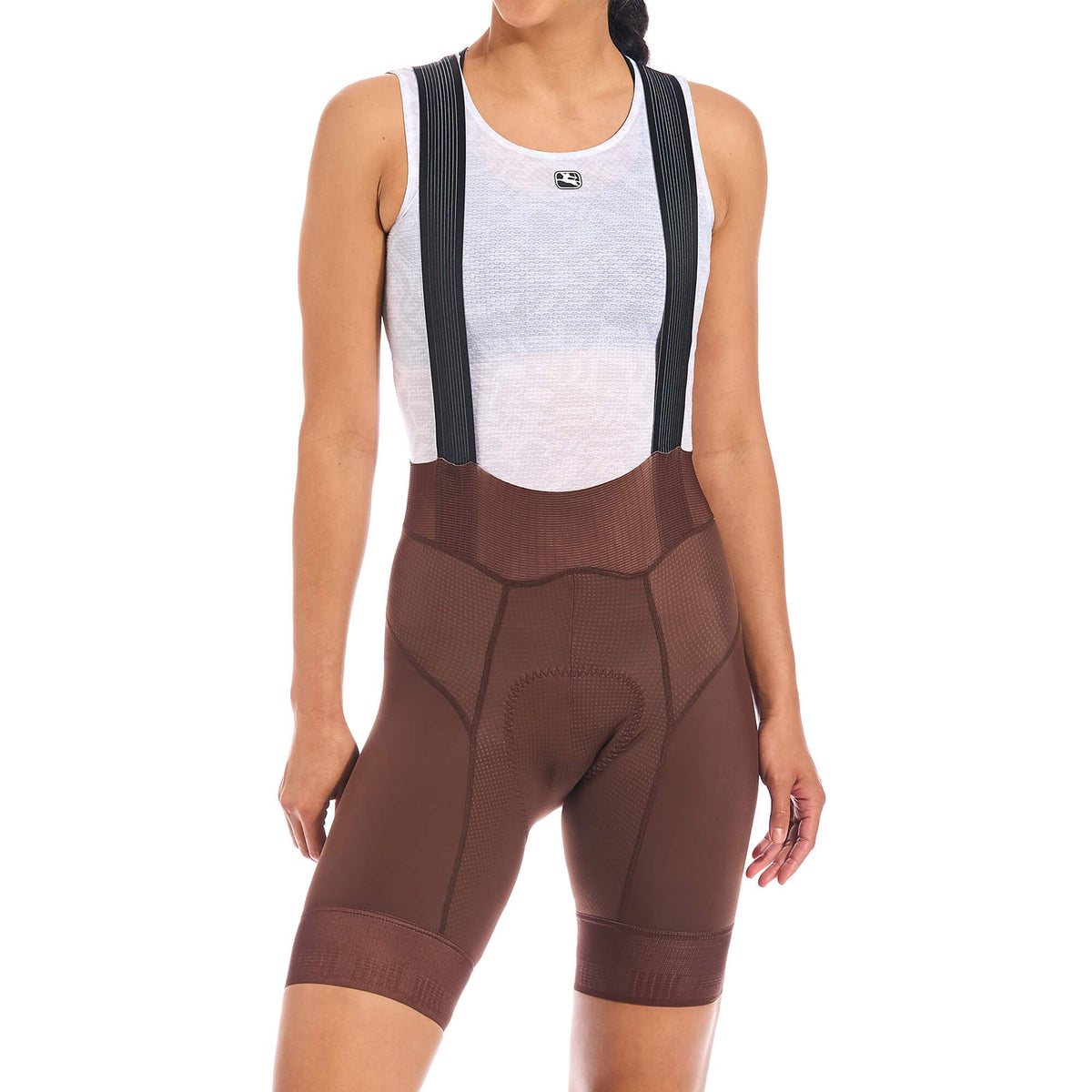 Women's FR-C Pro Bib Short - Shorter Inseam by Giordana Cycling, CHOCOLATE BROWN, Made in Italy