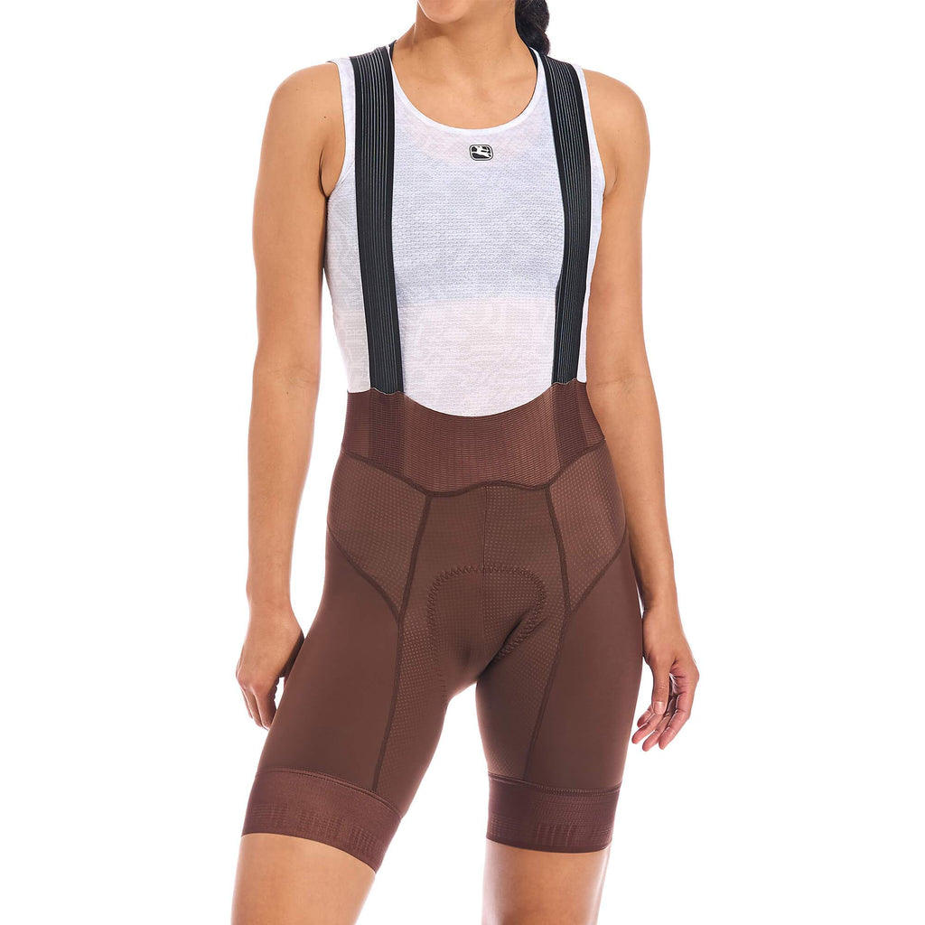 Women's FR-C Pro Bib Short - Shorter Inseam by Giordana Cycling, CHOCOLATE BROWN, Made in Italy