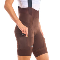 Women's FR-C Pro Cargo Bib Short by Giordana Cycling, CHOCOLATE, Made in Italy