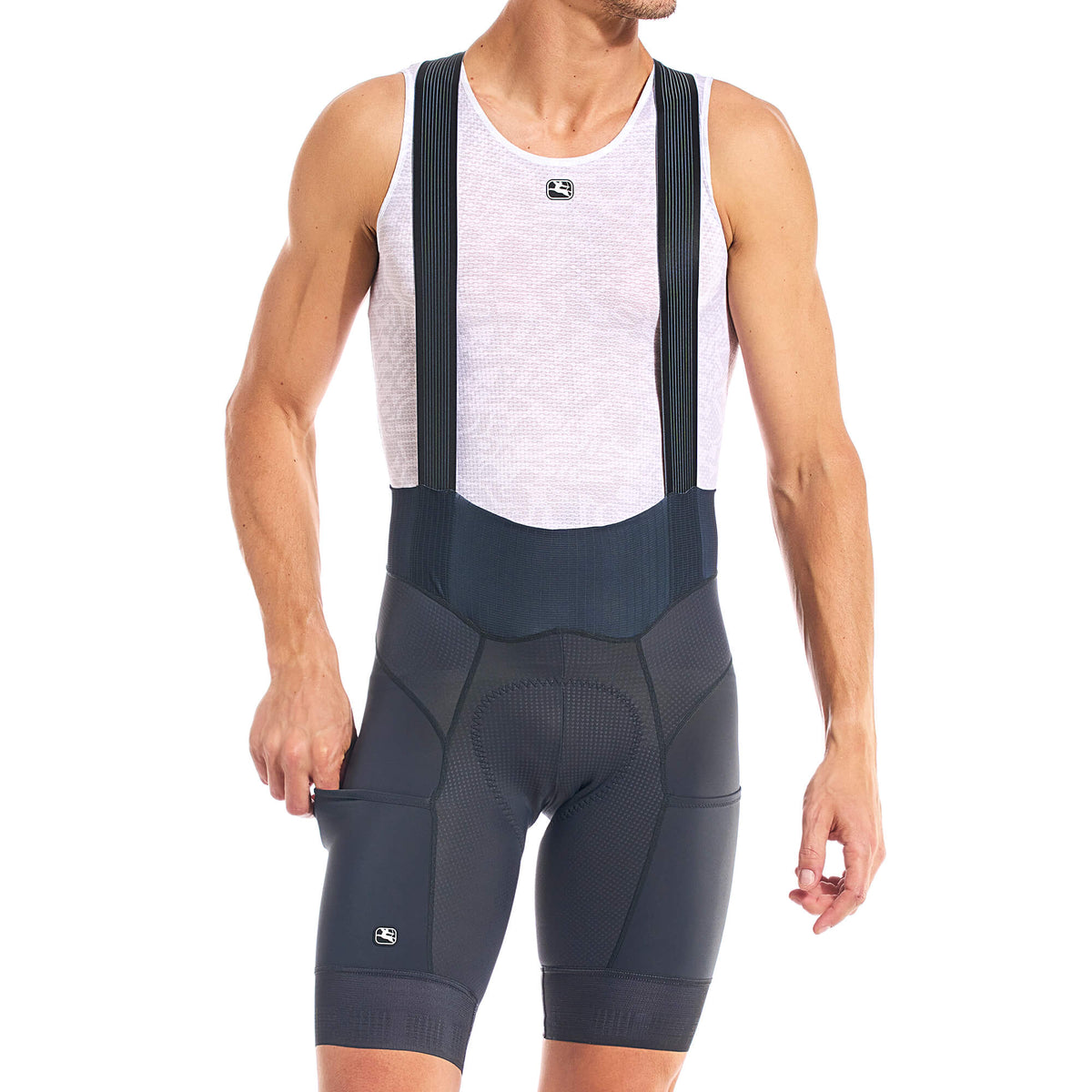 Men's FR-C Pro Cargo Bib Short by Giordana Cycling, DARK GREY, Made in Italy