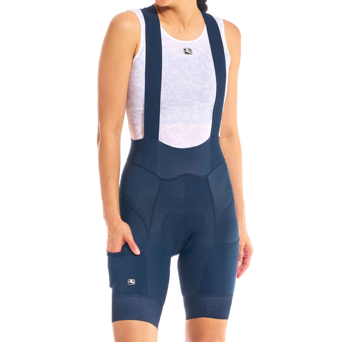 Women's FR-C Pro Cargo Bib Short by Giordana Cycling, MIDNIGHT BLUE, Made in Italy