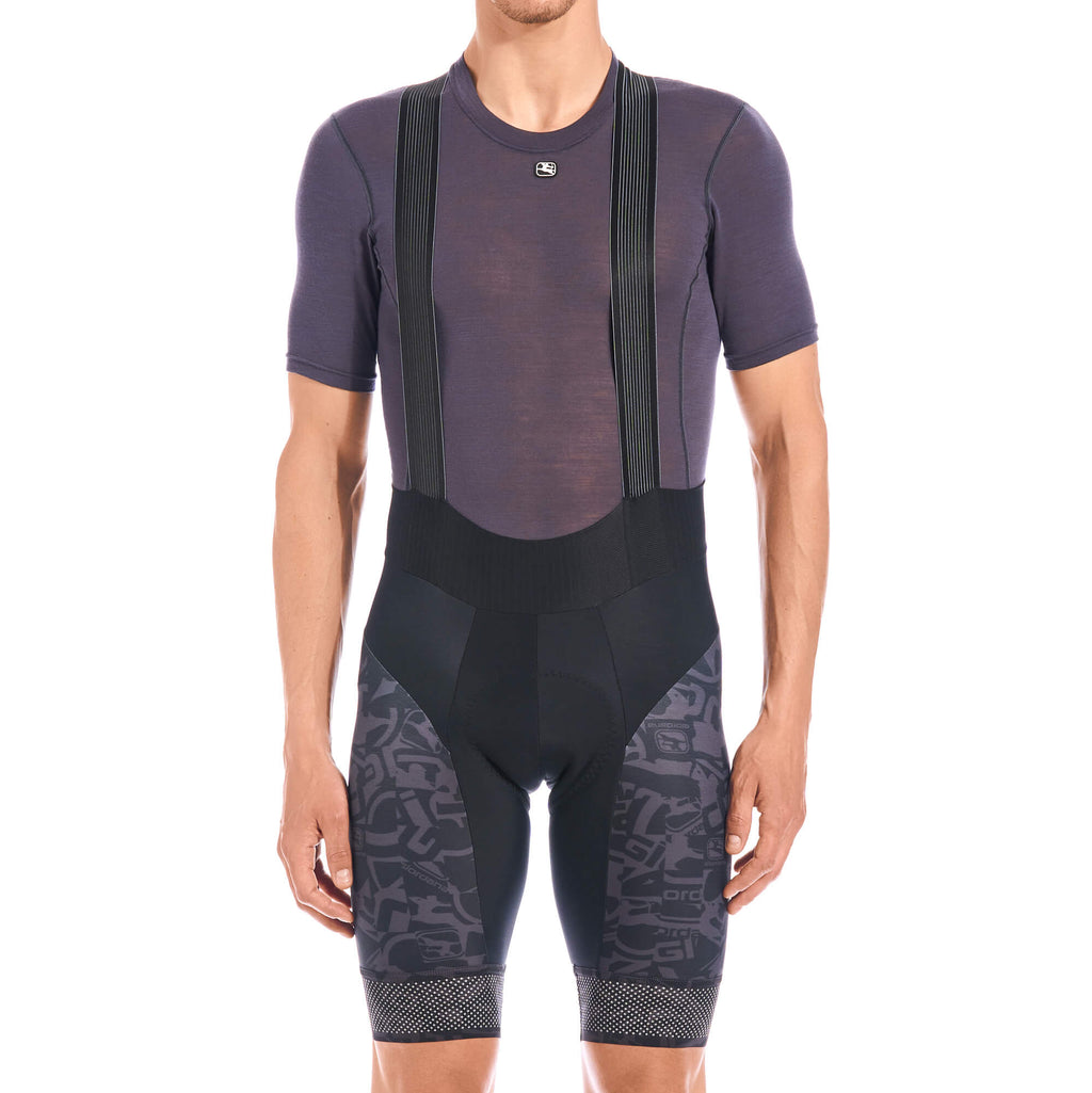 Men's FR-C Pro Thermal Bib Short by Giordana Cycling, BLACK/GREY, Made in Italy