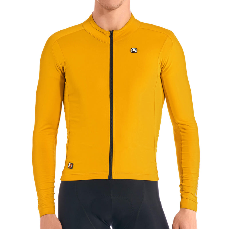 Men's FR-C Pro Thermal Long Sleeve Jersey by Giordana Cycling, MUSTARD YELLOW, Made in Italy