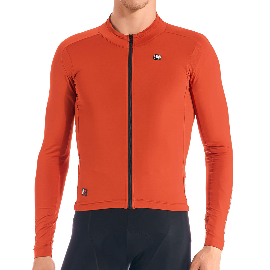 Men's FR-C Pro Thermal Long Sleeve Jersey by Giordana Cycling, SIENA ORANGE, Made in Italy