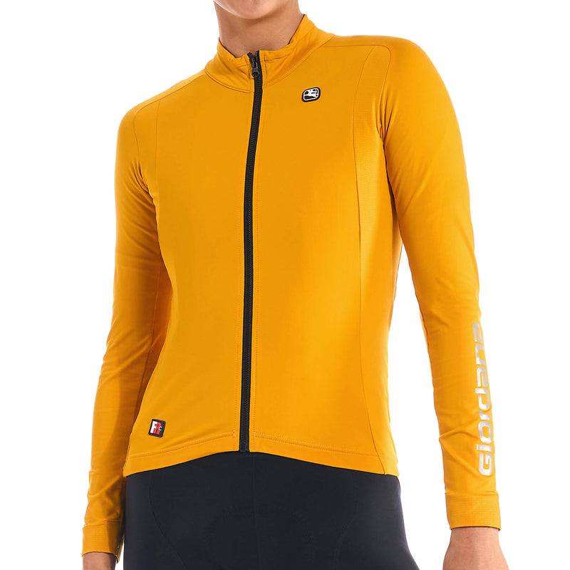 Women's FR-C Pro Thermal Long Sleeve Jersey by Giordana Cycling, MUSTARD YELLOW, Made in Italy