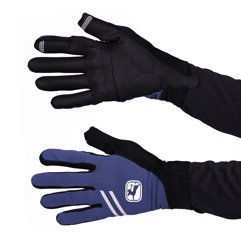 G-Shield Thermal Full Finger Gloves by Giordana Cycling, CHARCOAL BLUE, Made in Italy