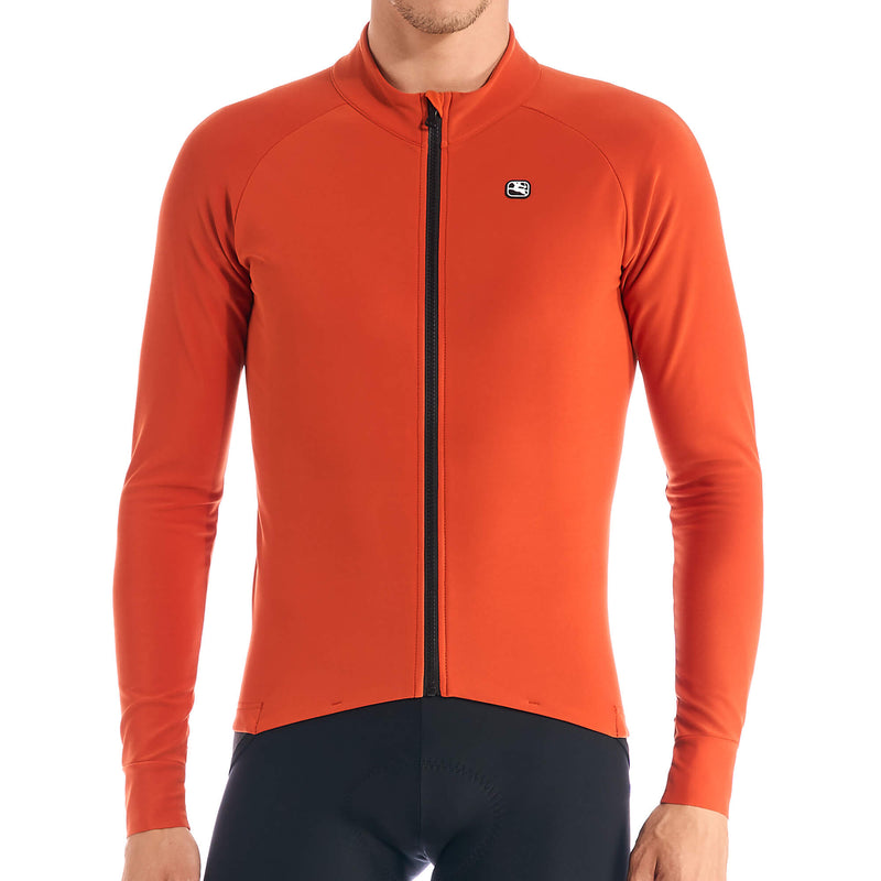 Men's G-Shield Thermal Long Sleeve Jersey by Giordana Cycling, SIENA ORANGE, Made in Italy