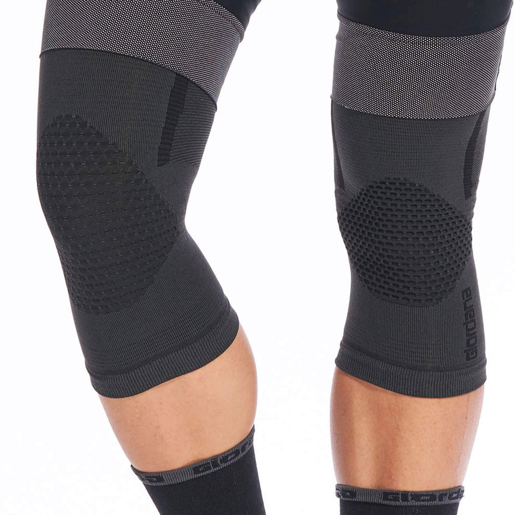 Heavyweight Knitted Dryarn Knee Warmers by Giordana Cycling, BLACK, Made in Italy