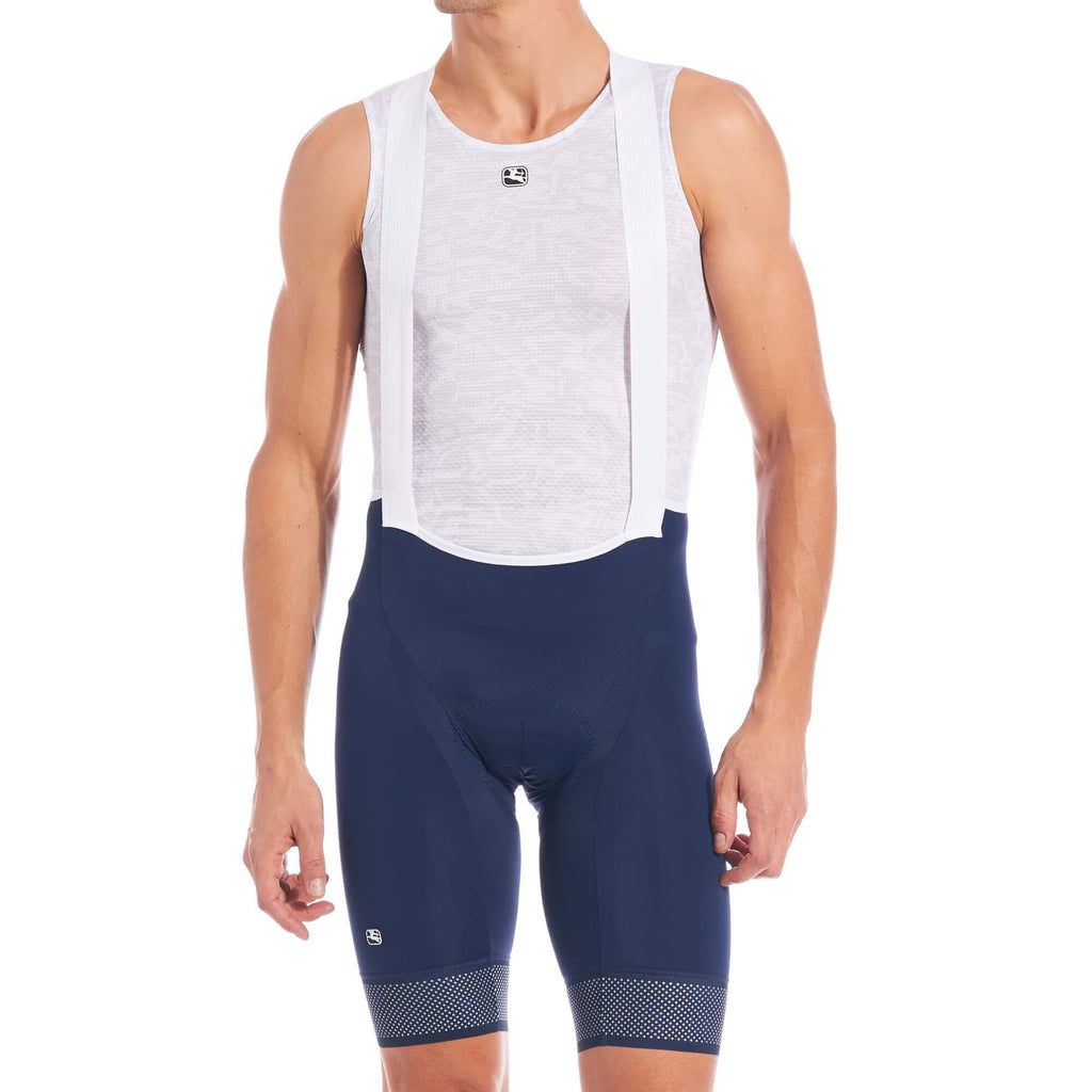 Men's Moda Reflective Navy Scatto Pro Bib Short by Giordana Cycling, NAVY, Made in Italy