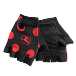 Moda Retro Dot Gloves by Giordana Cycling, BLACK/RED, Made in Italy