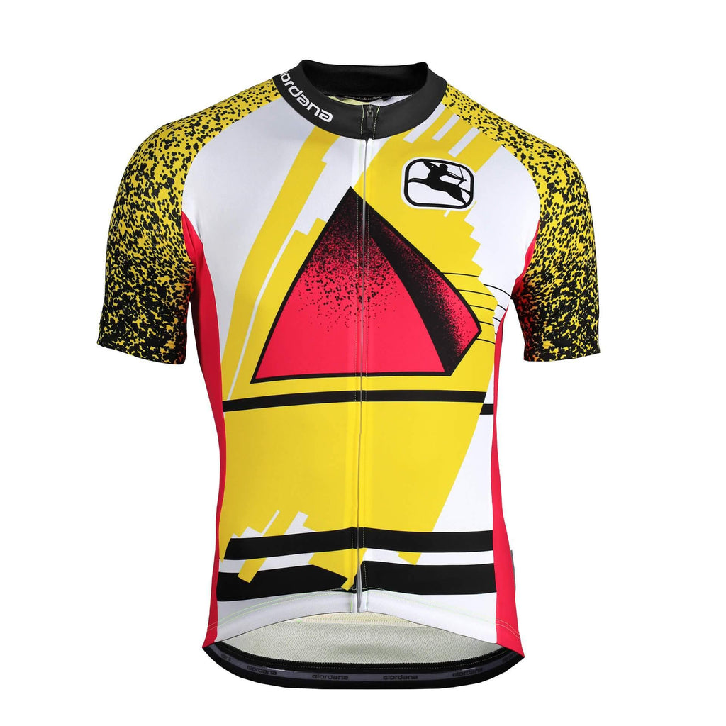 Moda Retro Piramide Vero Pro Jersey by Giordana Cycling, YELLOW, Made in Italy