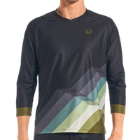 Men's MTB 3/4 Sleeve Jersey by Giordana Cycling, SLOPE BLACK, Made in Italy