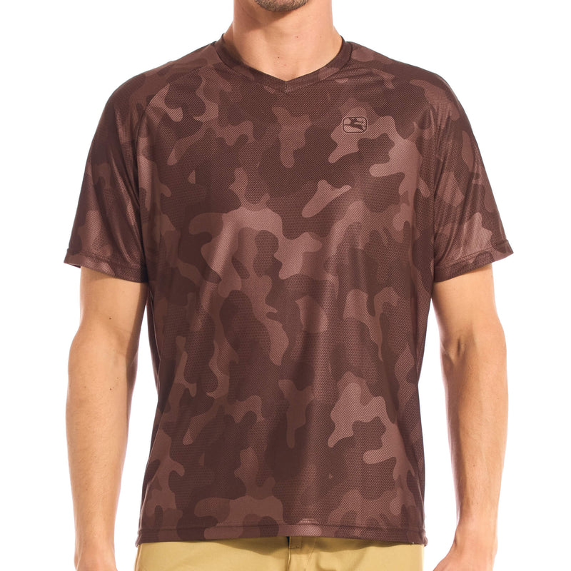Men's MTB Jersey by Giordana Cycling, CAMO CHOCOLATE, Made in Italy