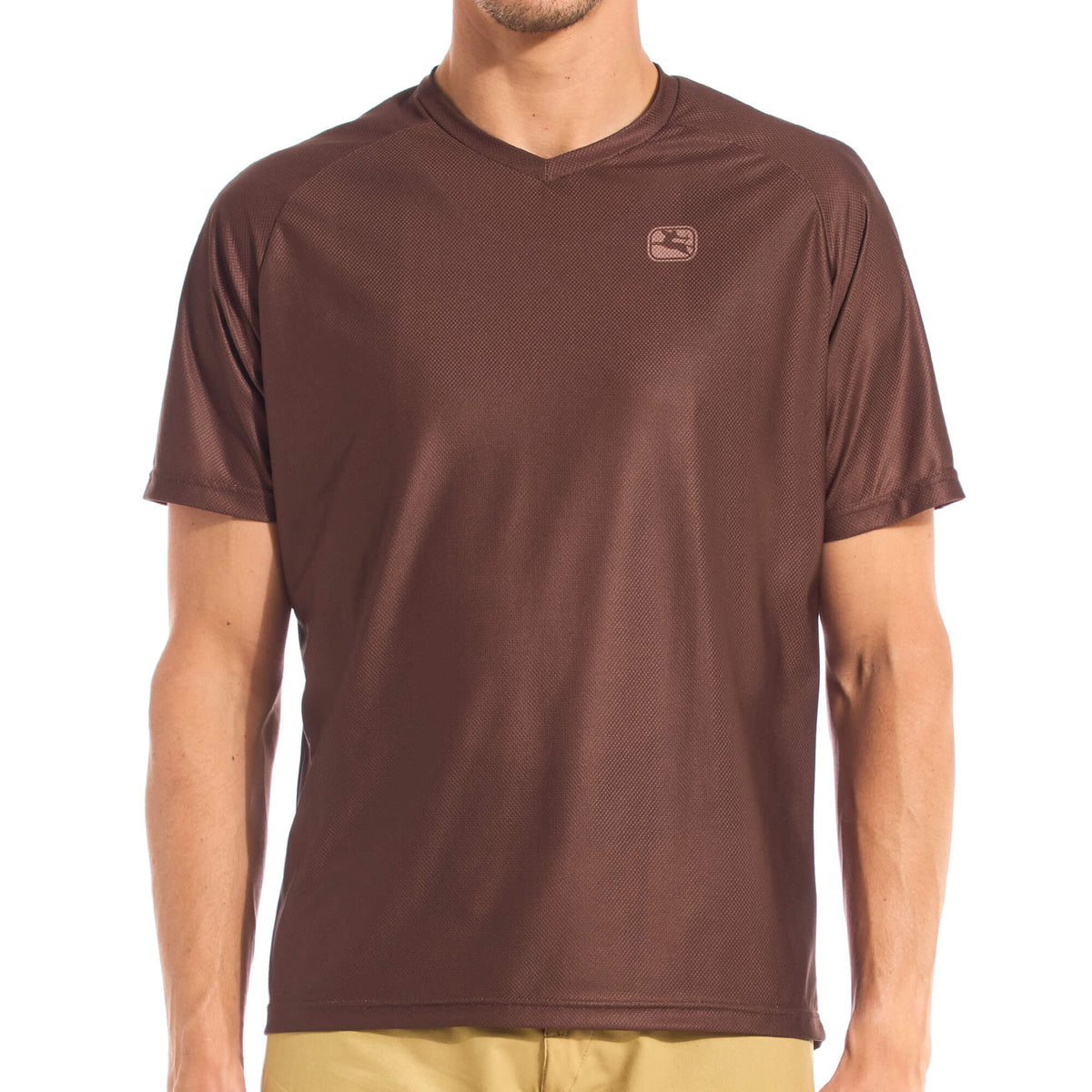 Men's MTB Jersey by Giordana Cycling, CHOCOLATE, Made in Italy