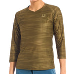 Women's MTB 3/4 Sleeve Jersey by Giordana Cycling, MELANGE OLIVE, Made in Italy