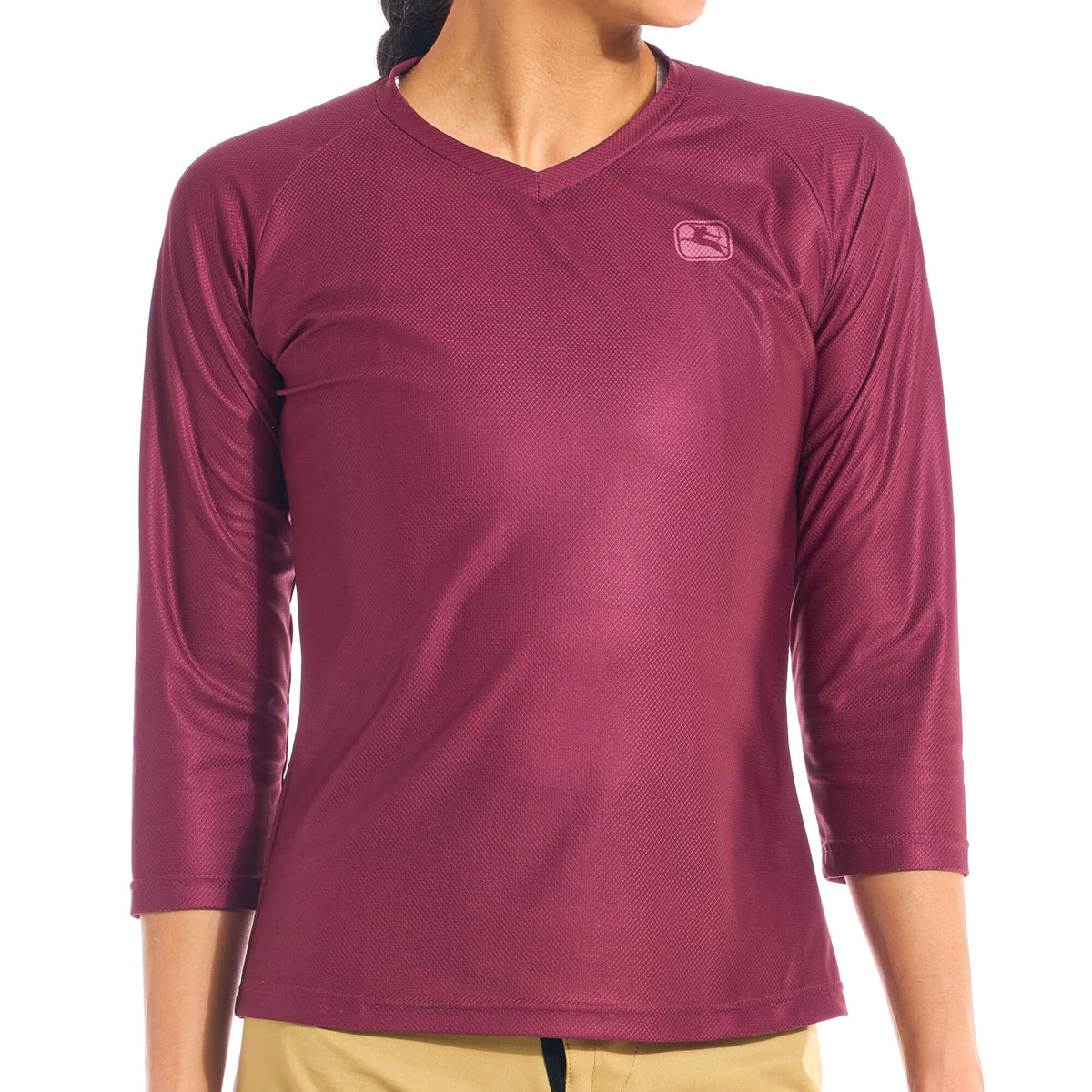 Women's MTB 3/4 Sleeve Jersey by Giordana Cycling, SANGRIA, Made in Italy