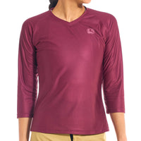 Women's MTB 3/4 Sleeve Jersey by Giordana Cycling, SANGRIA, Made in Italy