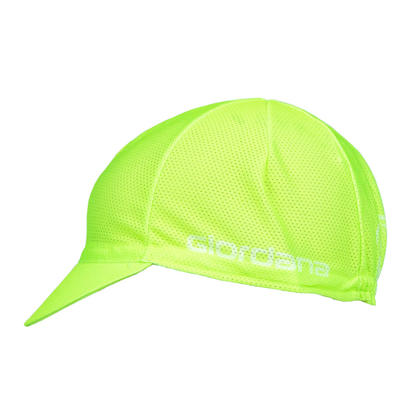 Neon Mesh Cap by Giordana Cycling, Neon Yellow, Made in Italy