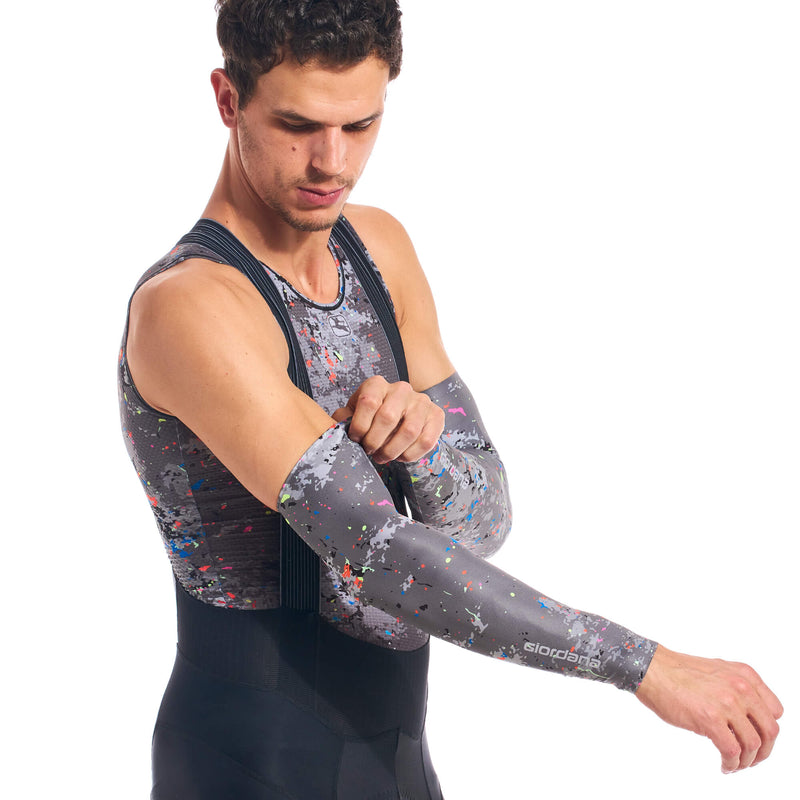 Neon Sun Sleeves by Giordana Cycling, NEON CONCRETE, Made in Italy