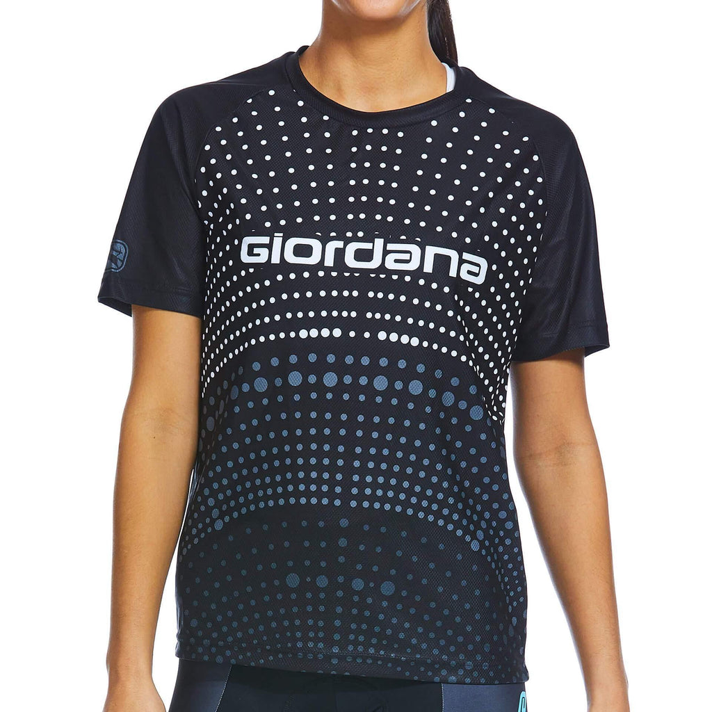 Women's Giordana MTB Jersey by Giordana Cycling, BLACK, Made in Italy