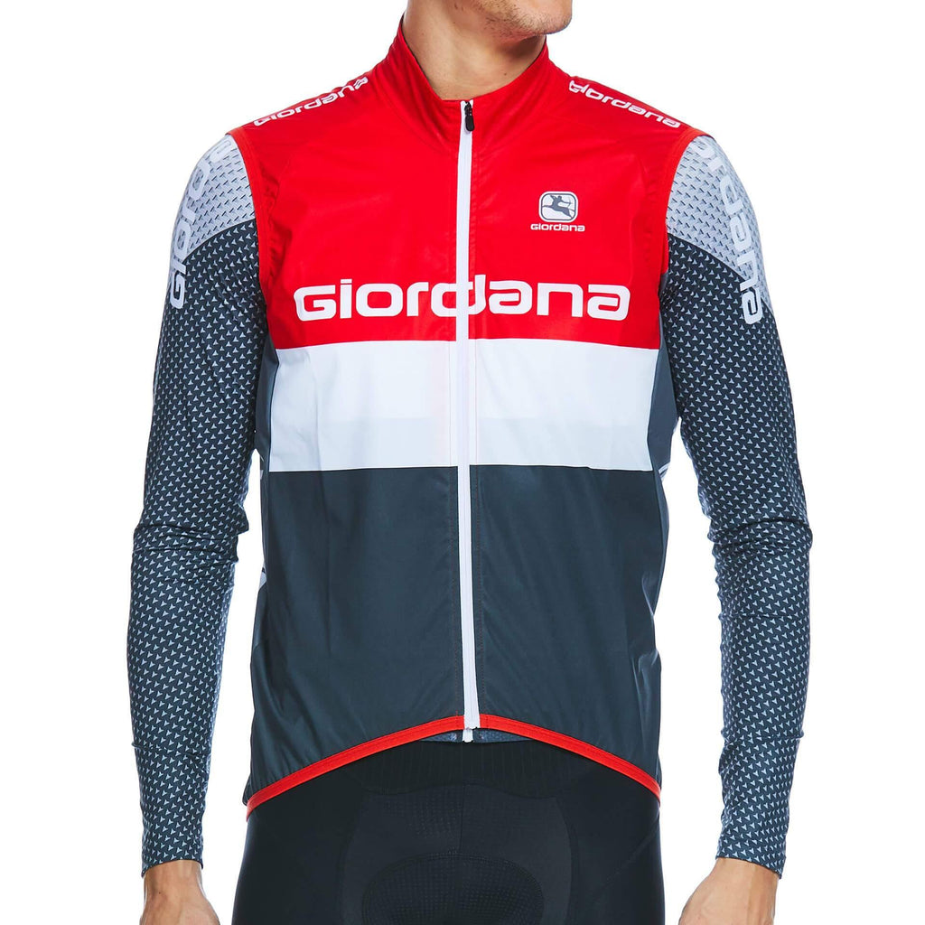 Moda Radio Tenax Pro Wind Vest by Giordana Cycling, GREY/RED, Made in Italy