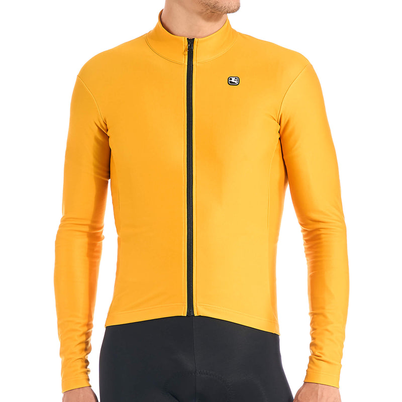 Men's SilverLine Thermal Long Sleeve Jersey by Giordana Cycling, MUSTARD YELLOW, Made in Italy