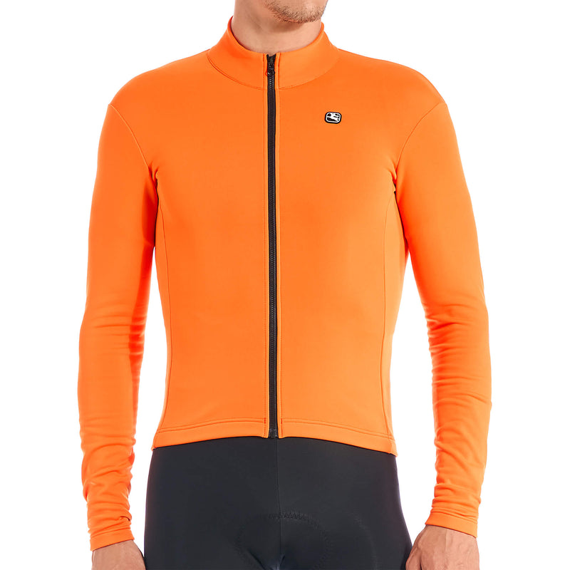 Men's SilverLine Thermal Long Sleeve Jersey by Giordana Cycling, ORANGE, Made in Italy