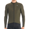 Men's SilverLine Thermal Long Sleeve Jersey by Giordana Cycling, OLIVE GREEN, Made in Italy