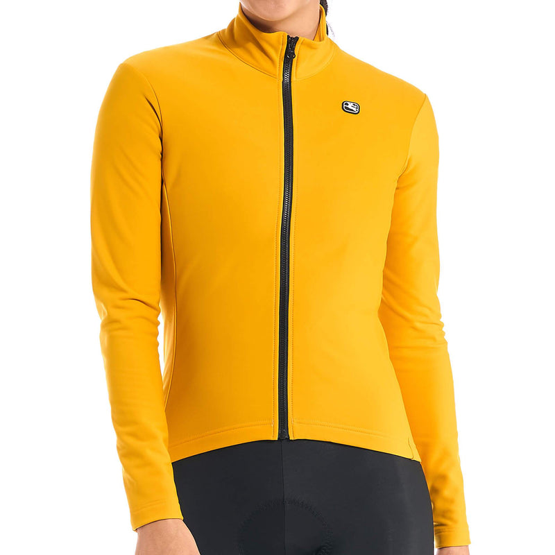 Women's SilverLine Thermal Long Sleeve Jersey by Giordana Cycling, MUSTARD YELLOW, Made in Italy