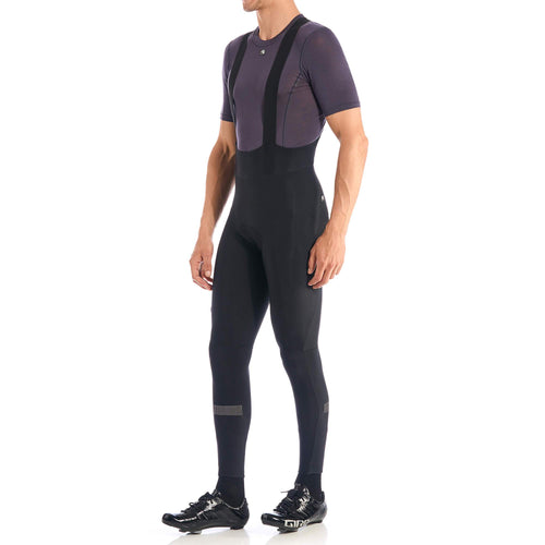 Men's SilverLine Thermal Bib Tight by Giordana Cycling, BLACK, Made in Italy