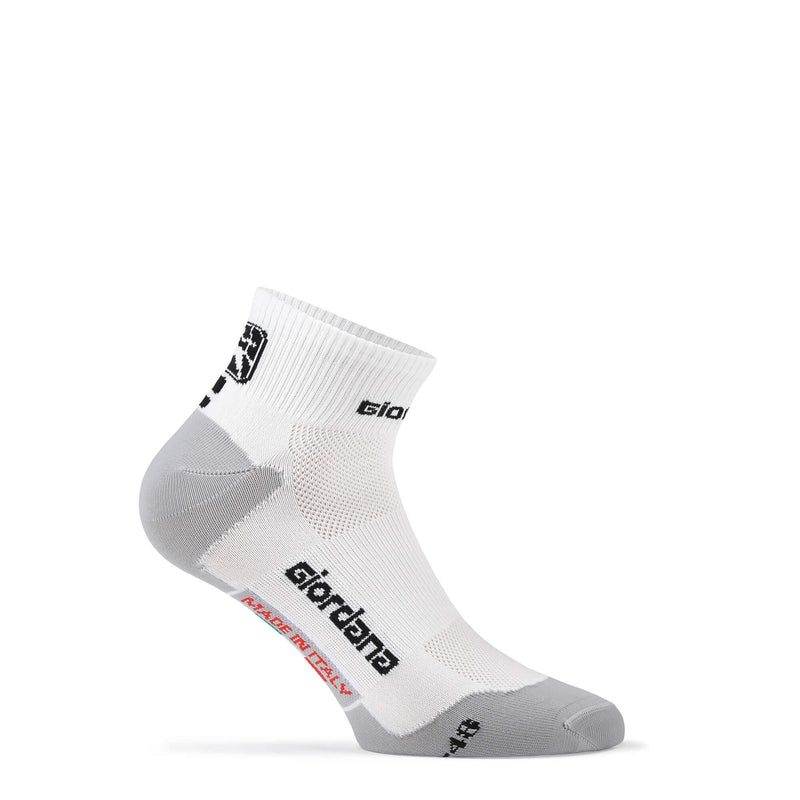 FR-C Low Socks by Giordana Cycling, WHITE/BLACK, Made in Italy