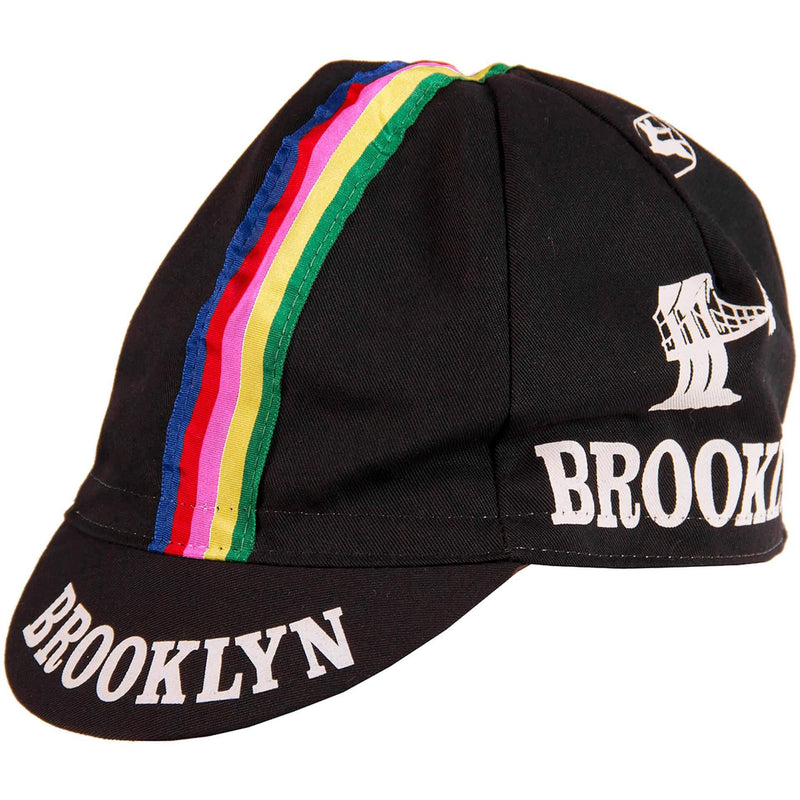 Team Brooklyn Cap - Pink Stripe by Giordana Cycling, Black, Made in Italy