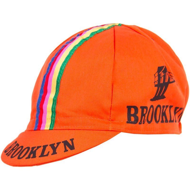 Team Brooklyn Cap - Pink Stripe by Giordana Cycling, Orange, Made in Italy