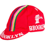 Team Brooklyn Cap - Pink Stripe by Giordana Cycling, Red, Made in Italy