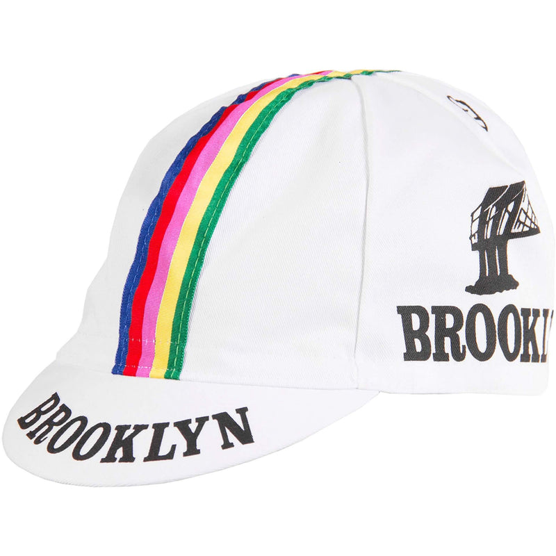 Team Brooklyn Cap - Pink Stripe by Giordana Cycling, White, Made in Italy