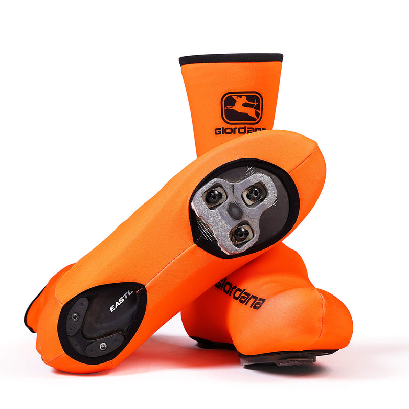 Insulated Shoe Covers by Giordana Cycling, FLUO ORANGE, Made in Italy