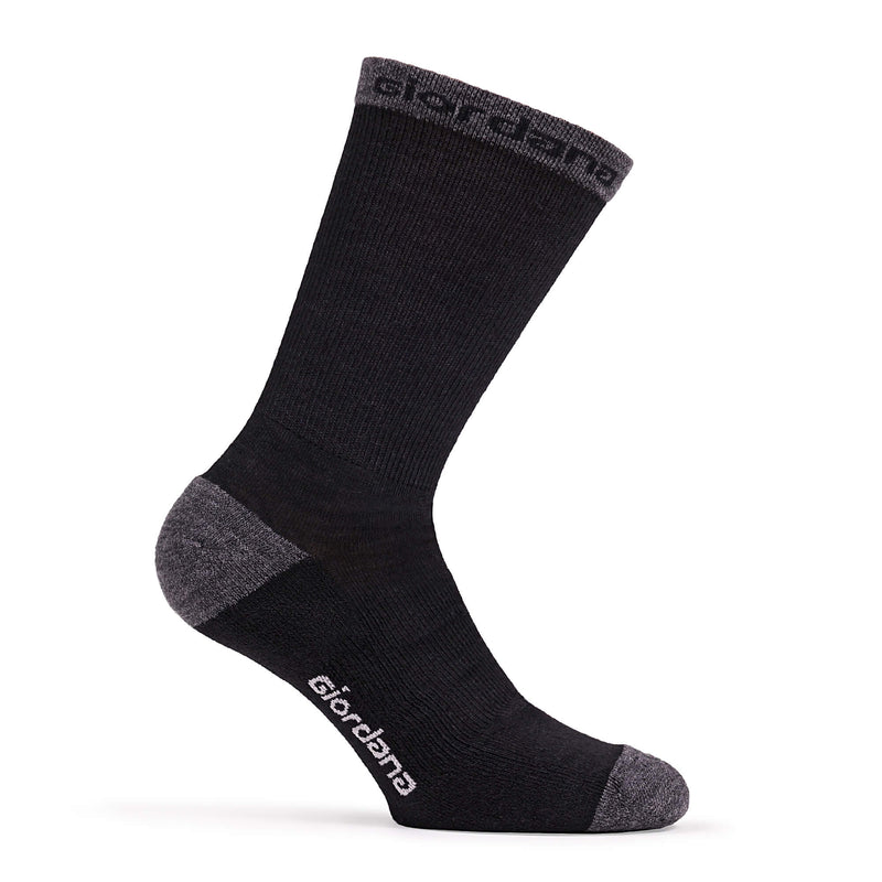 Merino Wool Tall Socks by Giordana Cycling, BLACK, Made in Italy