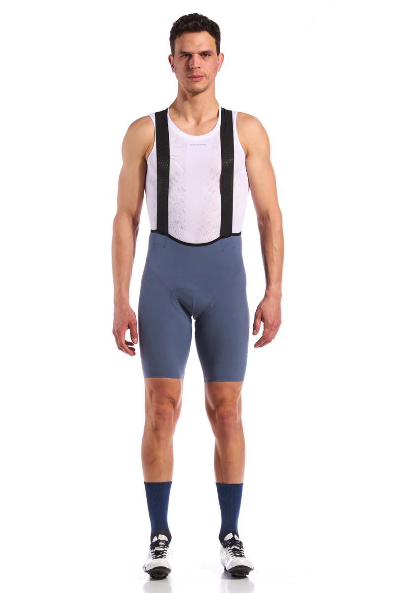 The KB Men's Bib Short by Giordana Cycling, GRISAILLE BLUE, Made in Italy