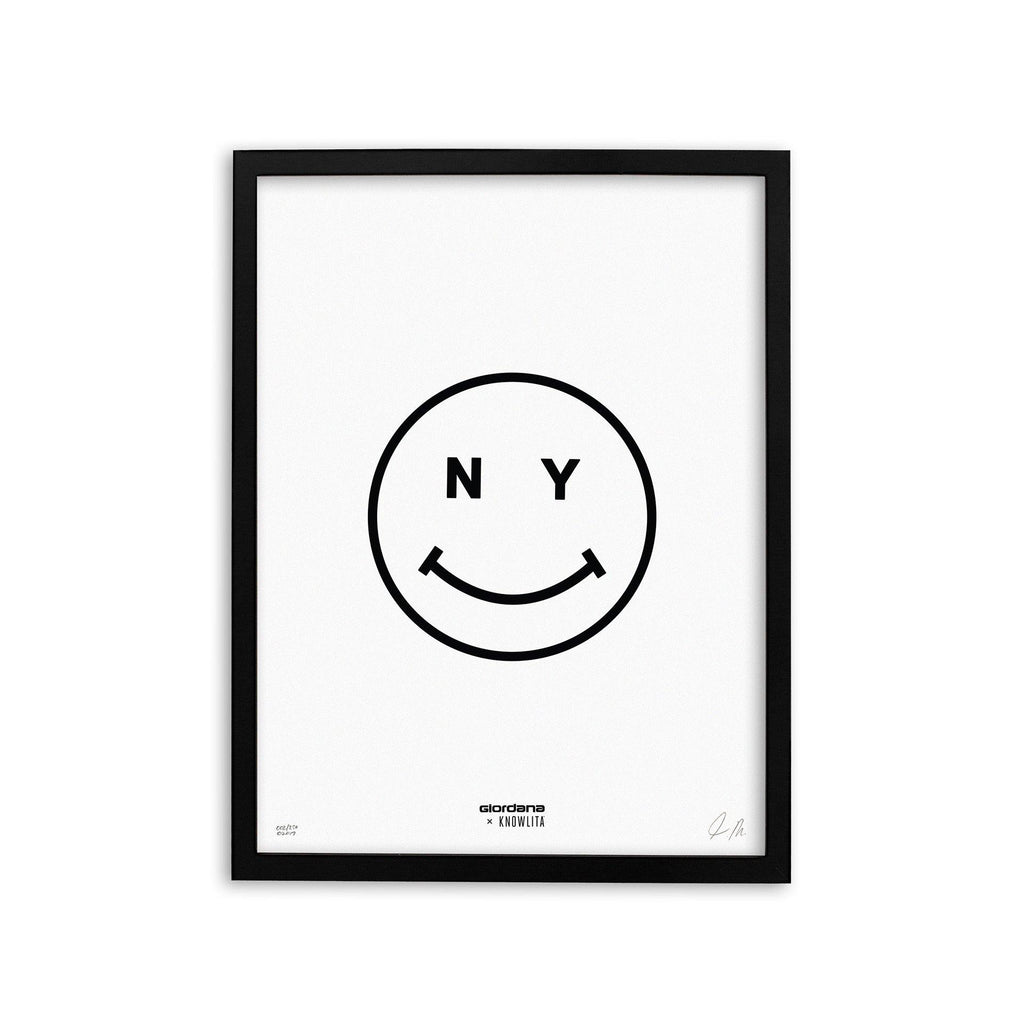 Giordana x Knowlita New York Smiley Print by Giordana Cycling, WHITE/BLACK, Made in Italy