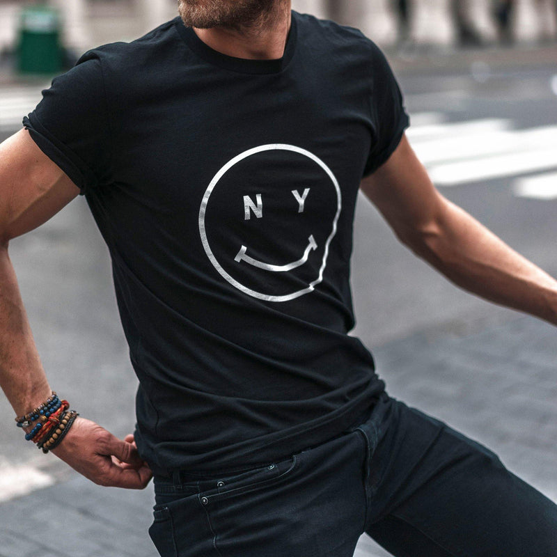 Giordana x Knowlita New York Smiley T-Shirt - Black by Giordana Cycling, , Made in Italy