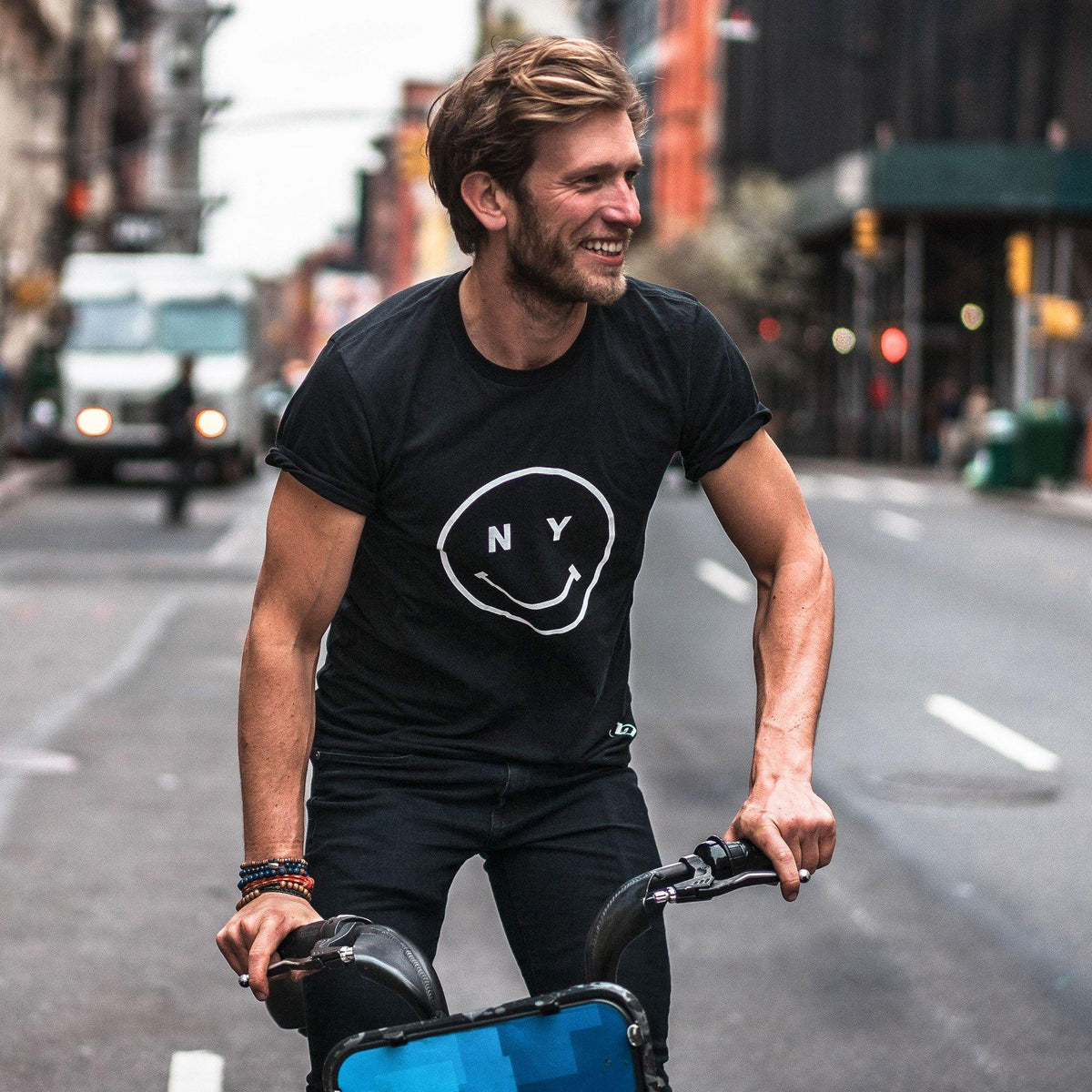Giordana x Knowlita New York Smiley T-Shirt - Black by Giordana Cycling, , Made in Italy