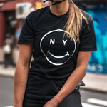 Giordana x Knowlita New York Smiley T-Shirt - Black by Giordana Cycling, BLACK, Made in Italy