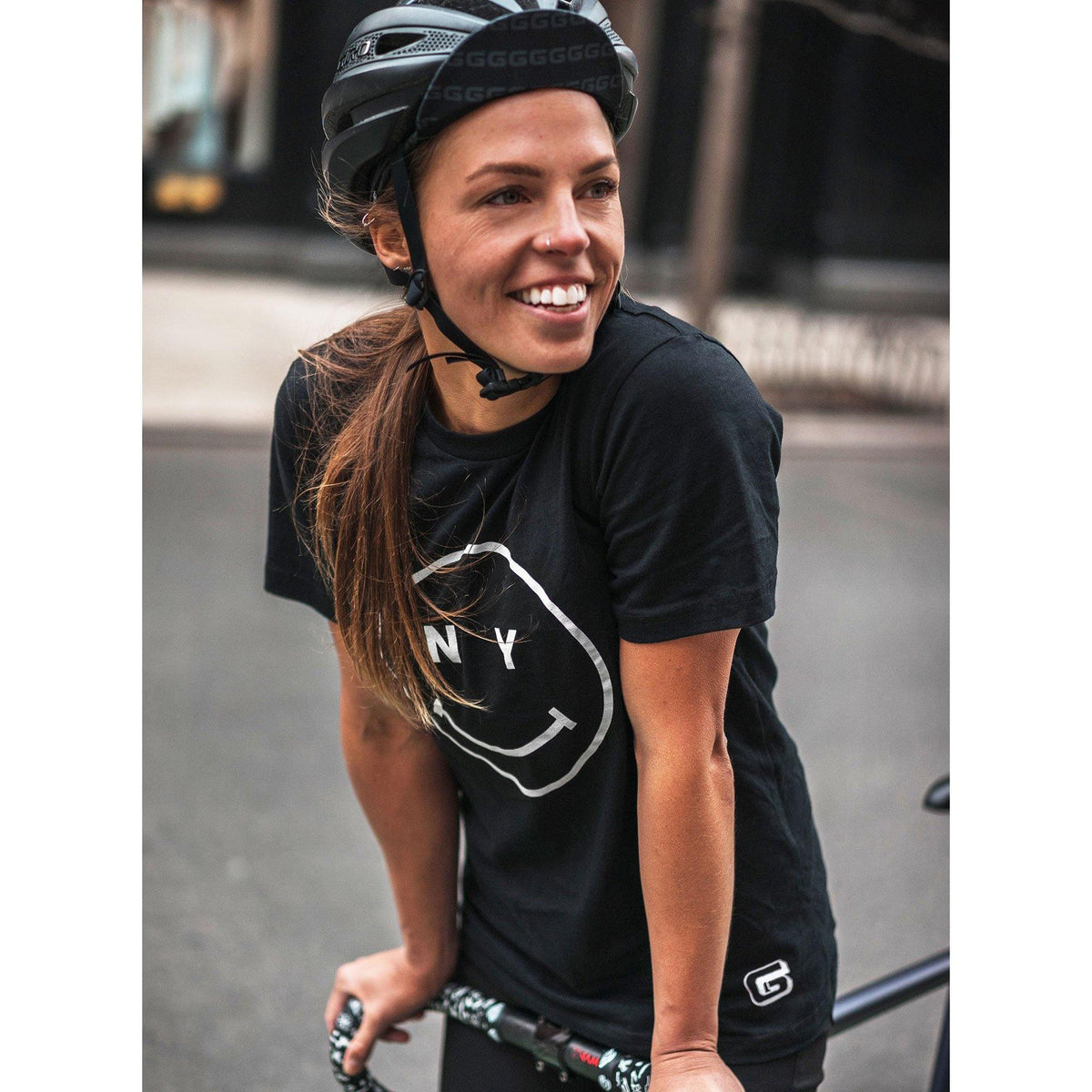 Giordana x Knowlita New York Smiley T-Shirt - Black by Giordana Cycling, , Made in Italy