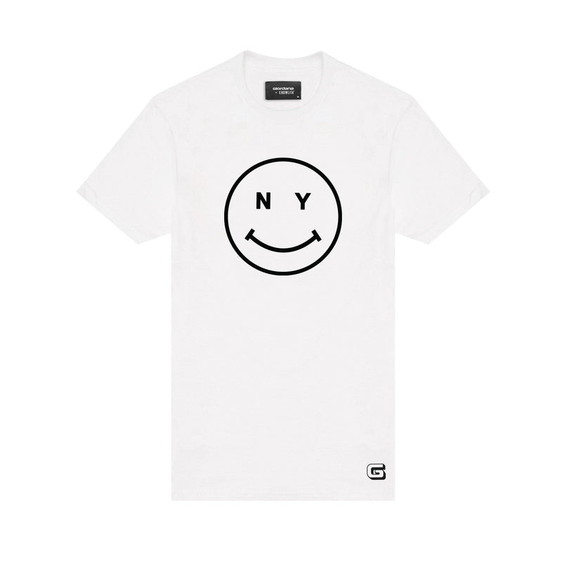 Giordana x Knowlita New York Smiley T-Shirt White by Giordana Cycling, WHITE, Made in Italy